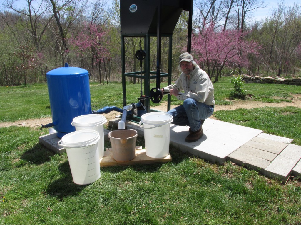 Deep well hand pump demo