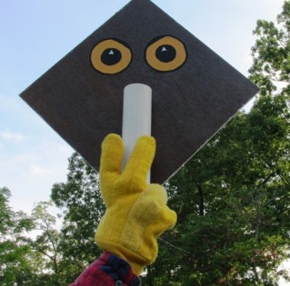 Owl Eyes on Back of Sign