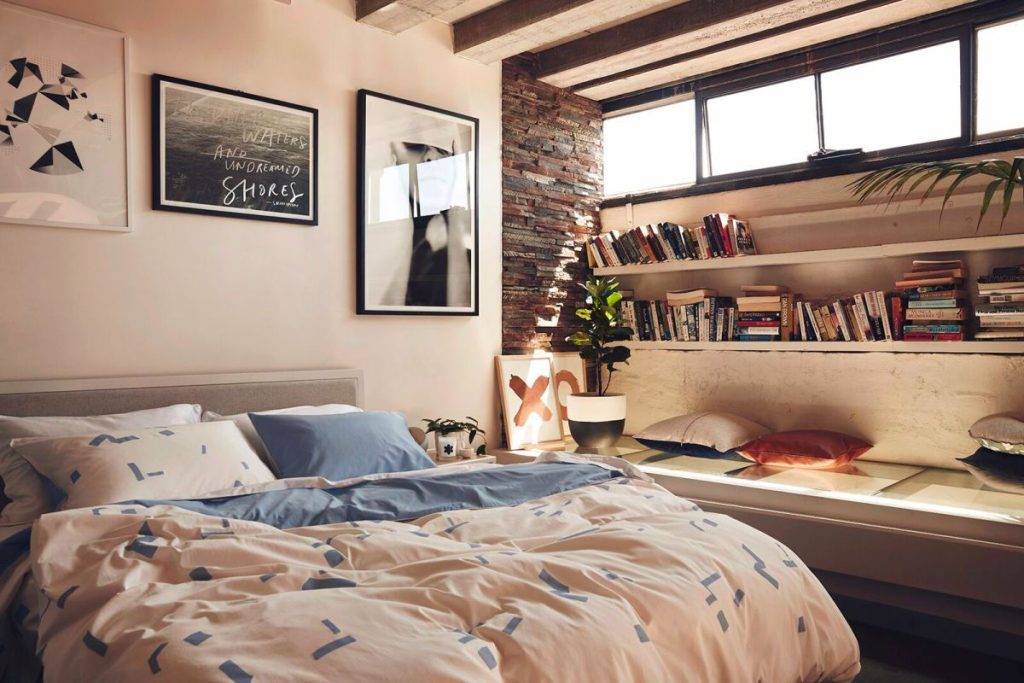 Book Shelves Over the Bed