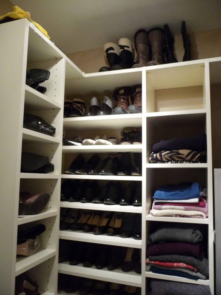 Build Shelves for Shoes in Unused Corners