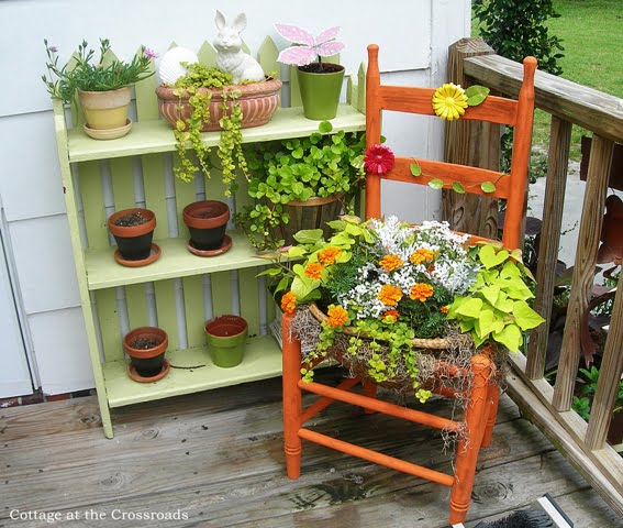 Chair Into a Plant Stand