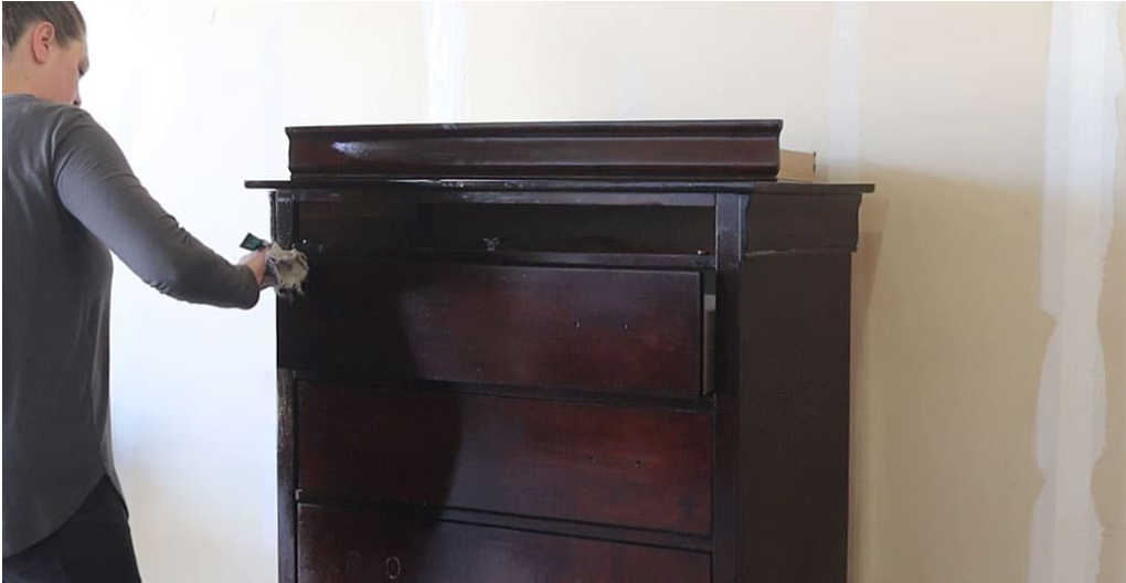 Empire Dresser Makeover with Milk Paint - Saw Nail and Paint