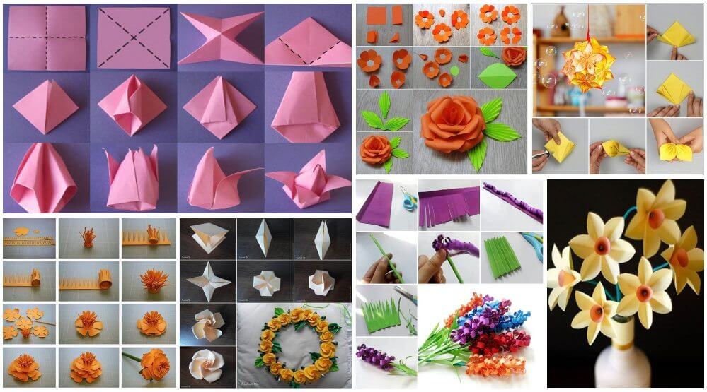 How to make Paper Flowers  Simple paper flower, Folded paper