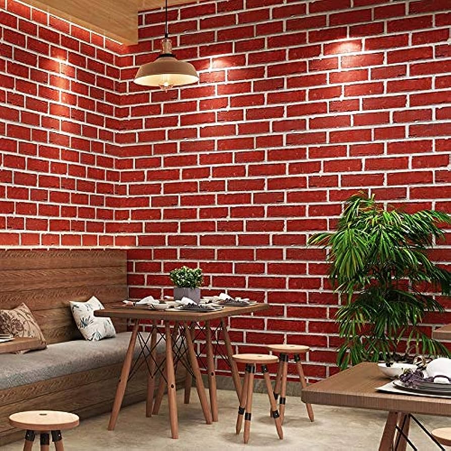 Retro Chinese Red Brick Wallpaper