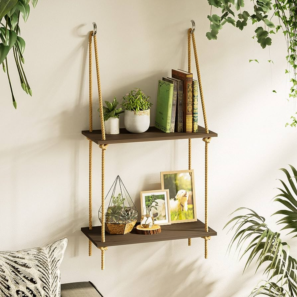 Rope-Hanging Shelves