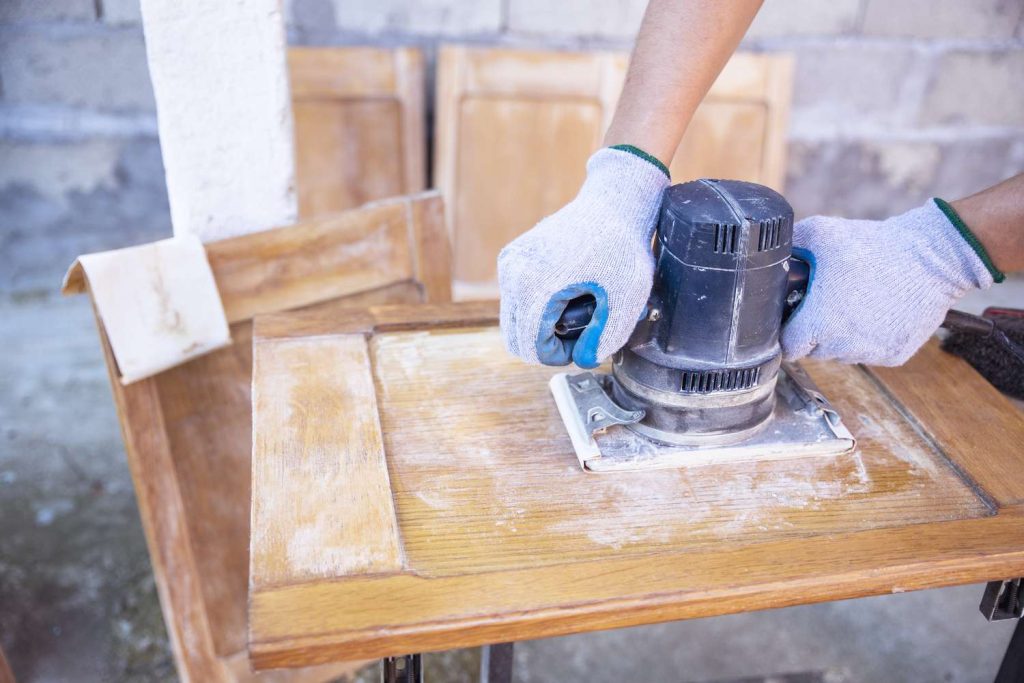 Sanding the Cabinets