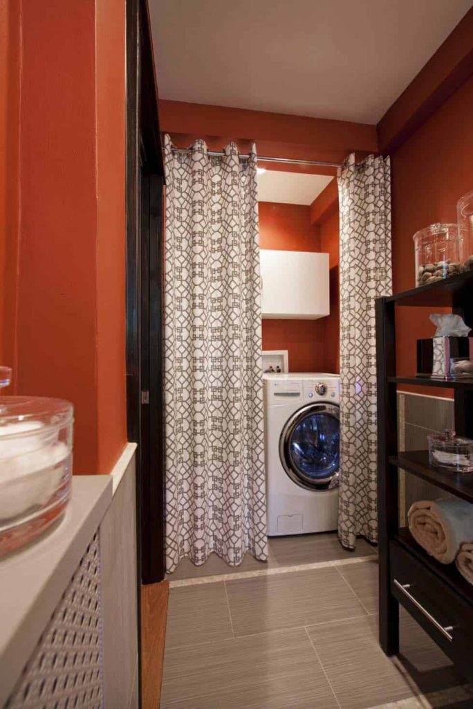 Utility Room Ideas Small DIY Partition with Curtains