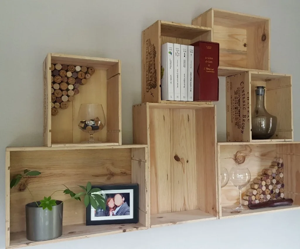 Wine Crate DIY Shelves
