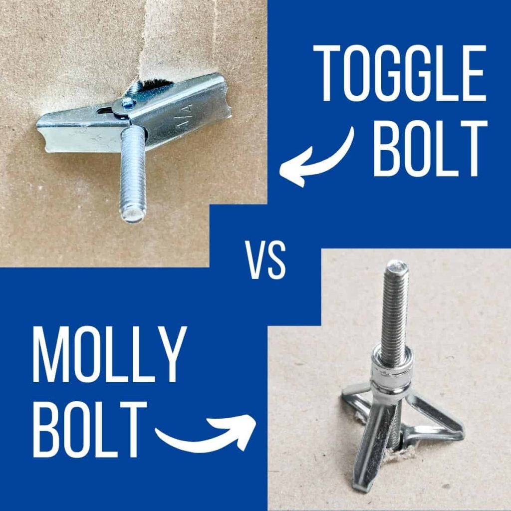 Molly bolts and toggle bolts
